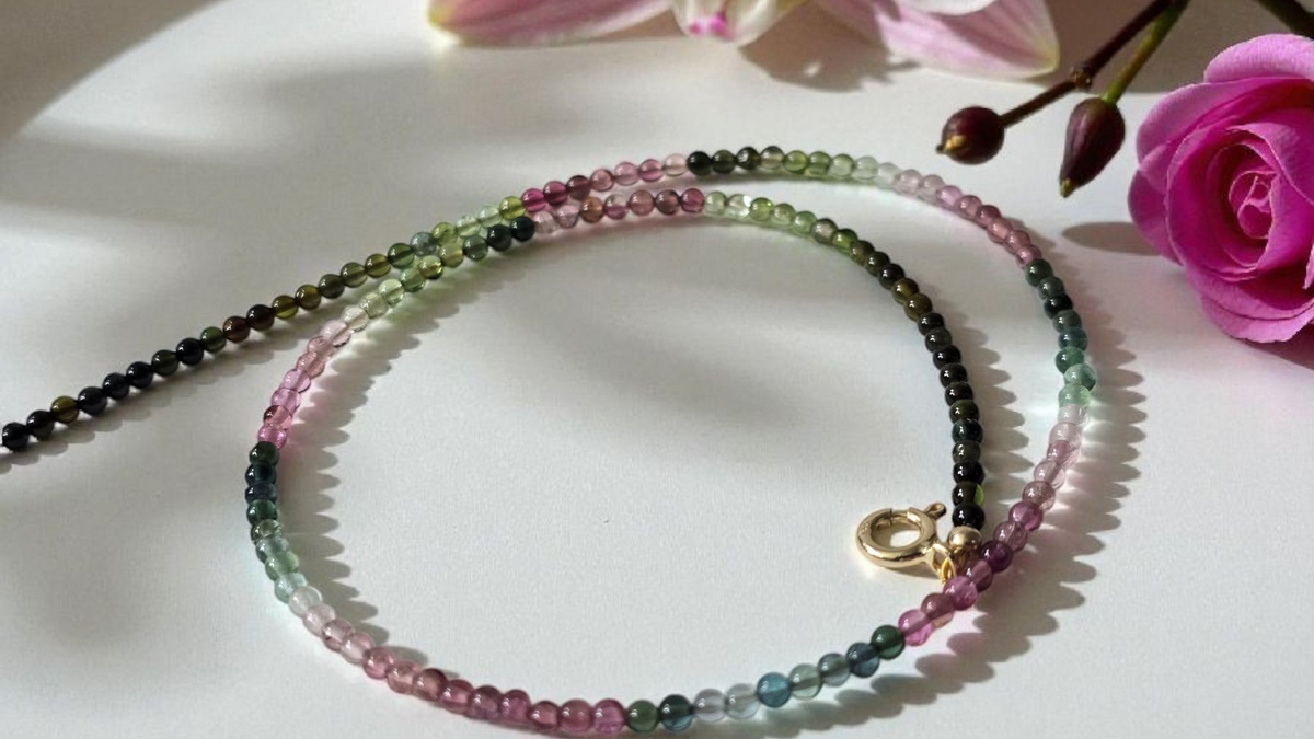 Toermalijn collier – goudkleurig RVS of goldfilled