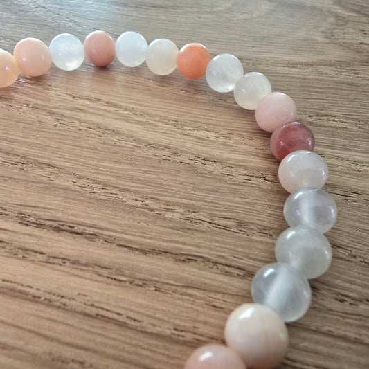 Roze Aventurijn Kogelarmband · 6 mm · Elastiek