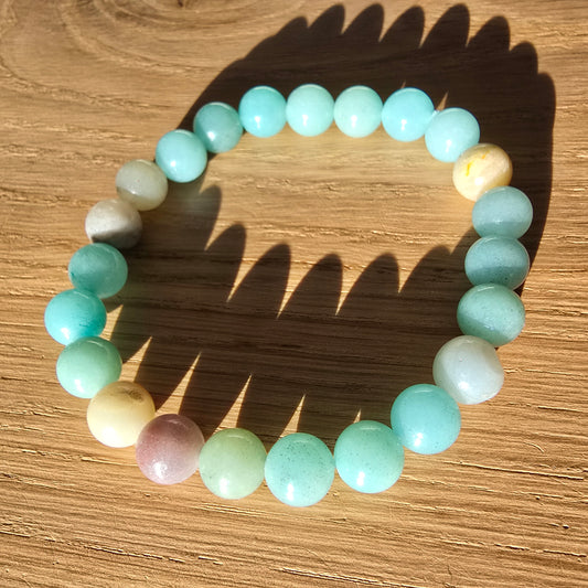 Amazoniet Kogelarmband · 8 mm · Elastiek