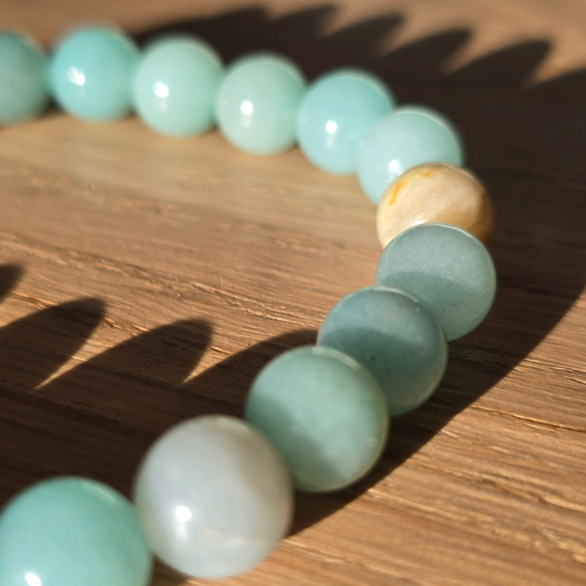 Amazoniet Kogelarmband · 8 mm · Elastiek