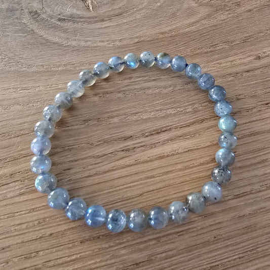 Labradoriet Kogelarmband · 6 mm · Elastiek