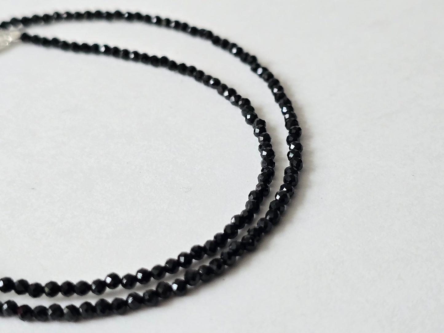 Zwarte Toermalijn Collier · 2 mm gefacetteerd · Sterling Zilver