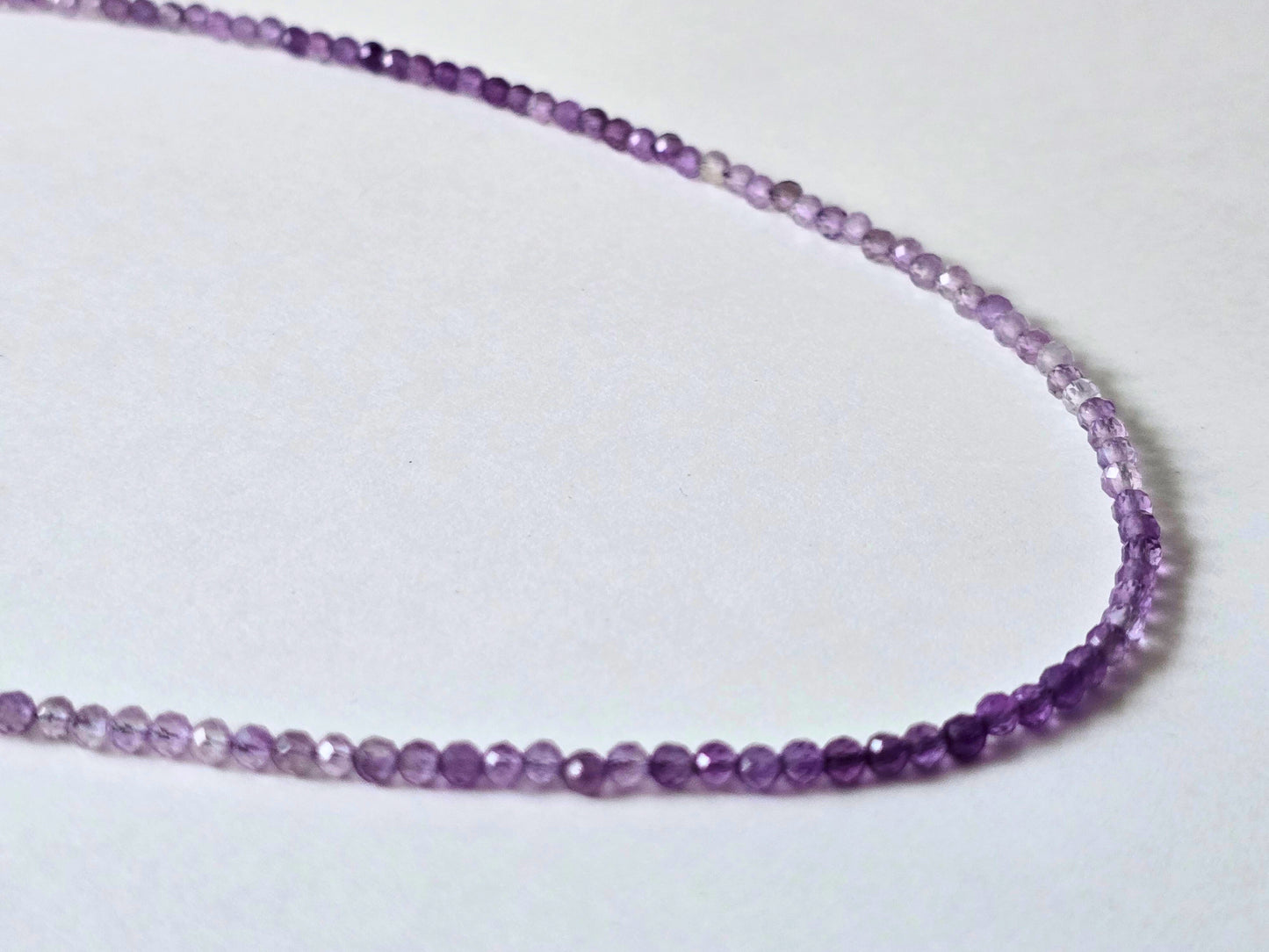 Amethist collier · 3 mm gefacetteerd · Sterling Zilver