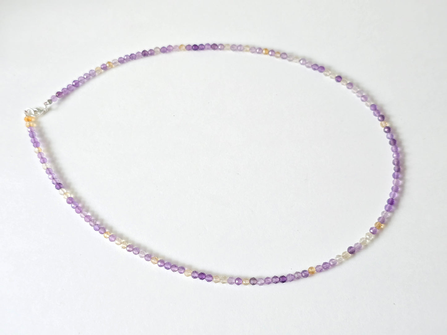 Ametrien collier · 3 mm gefacetteerd · Sterling Zilver