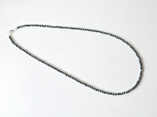 Hematiet collier · 3 mm gefacetteerd · Sterling Zilver