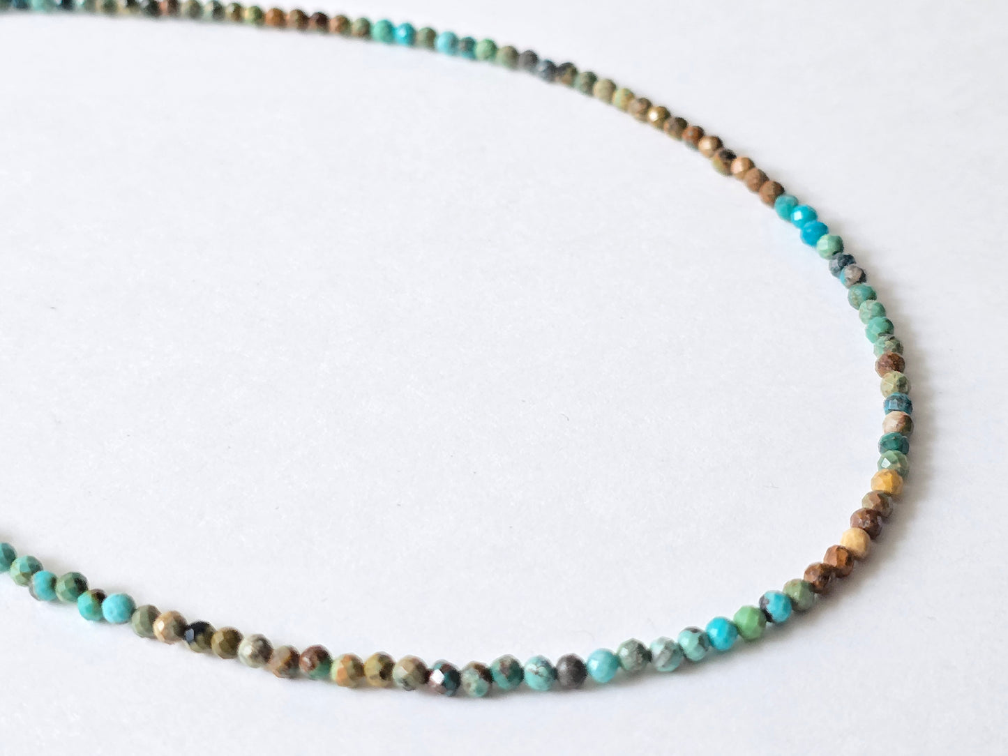 Turkoois collier · 3 mm gefacetteerd · Sterling Zilver