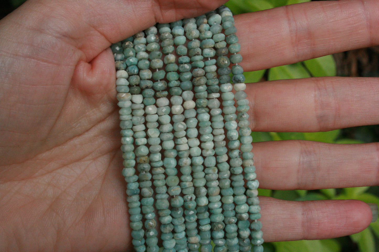 Larimar facet rondells