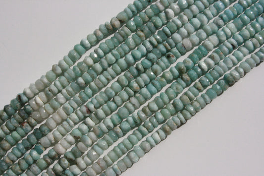 Larimar facet rondells