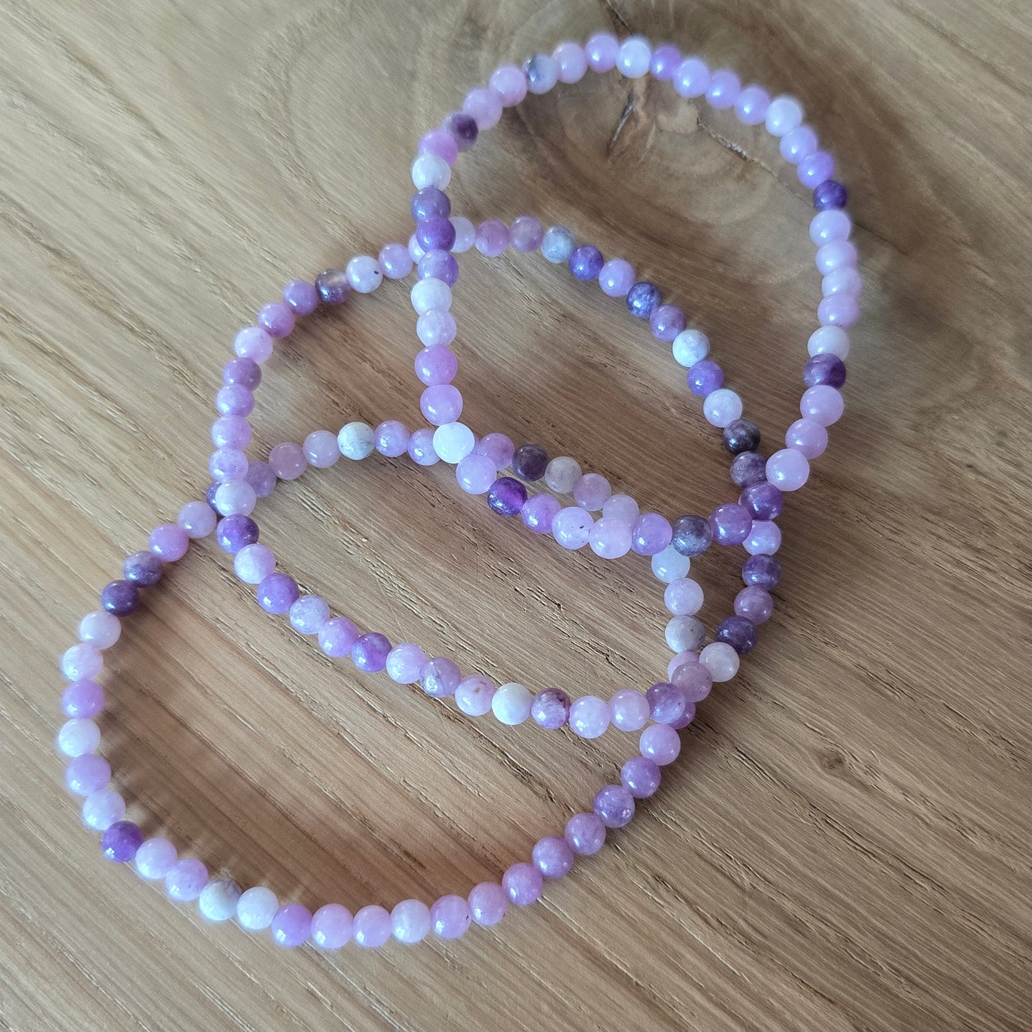 Lepidoliet Kogelarmband · 4 mm · Elastiek