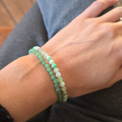 Chrysopraas Kogelarmband · 4 mm · Elastiek