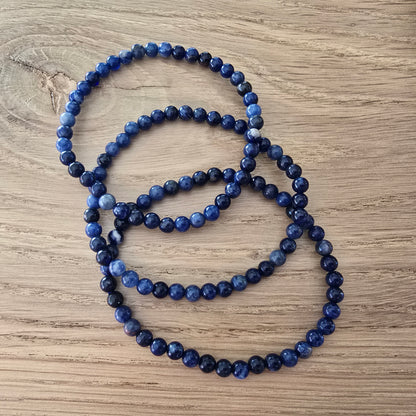 Sodaliet Kogelarmband · 4 mm · Elastiek
