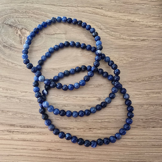 Sodaliet Kogelarmband · 4 mm · Elastiek