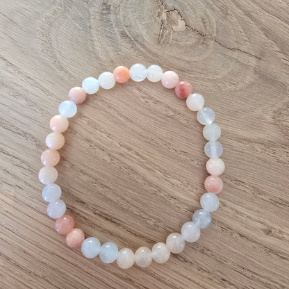 Roze Aventurijn Kogelarmband · 6 mm · Elastiek