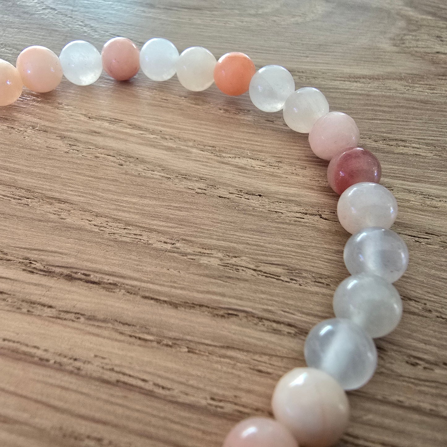 Roze Aventurijn Kogelarmband · 6 mm · Elastiek