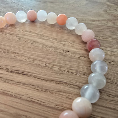 Roze Aventurijn Kogelarmband · 6 mm · Elastiek