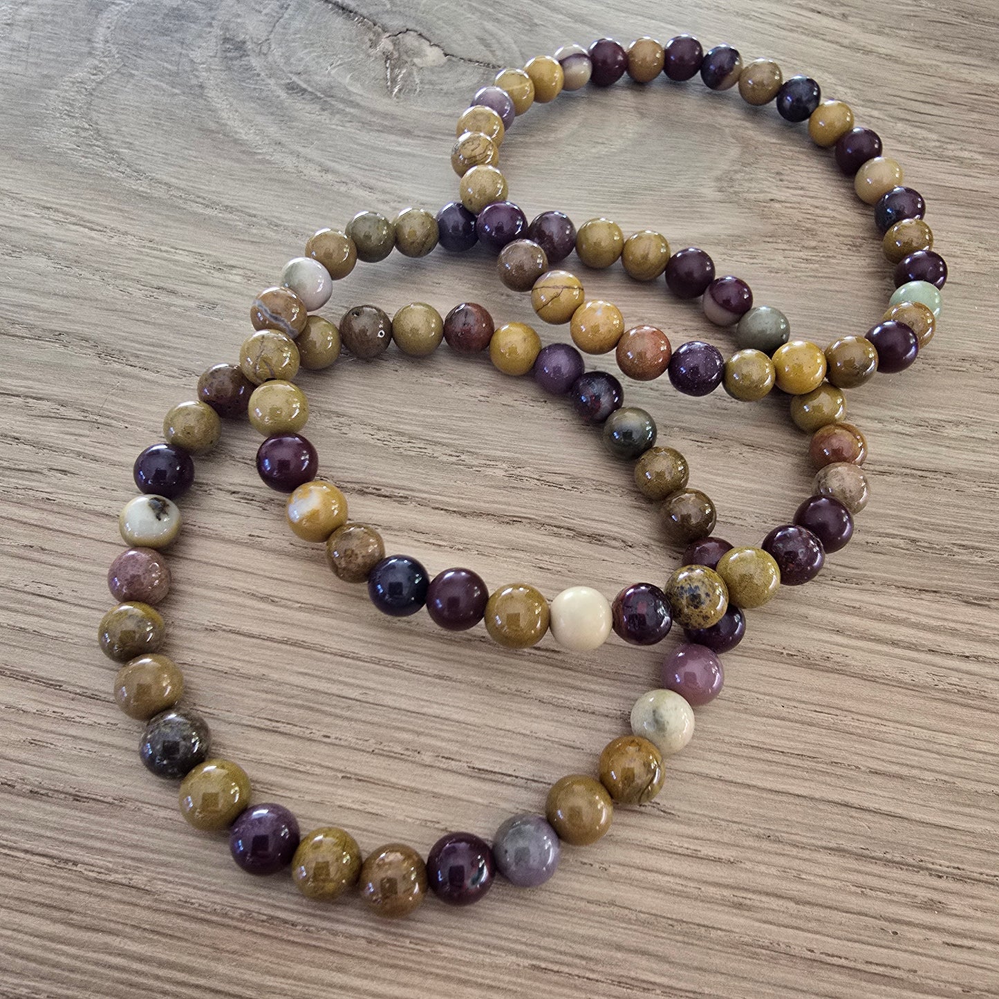 Mookaiet Kogelarmband · 6 mm · Elastiek