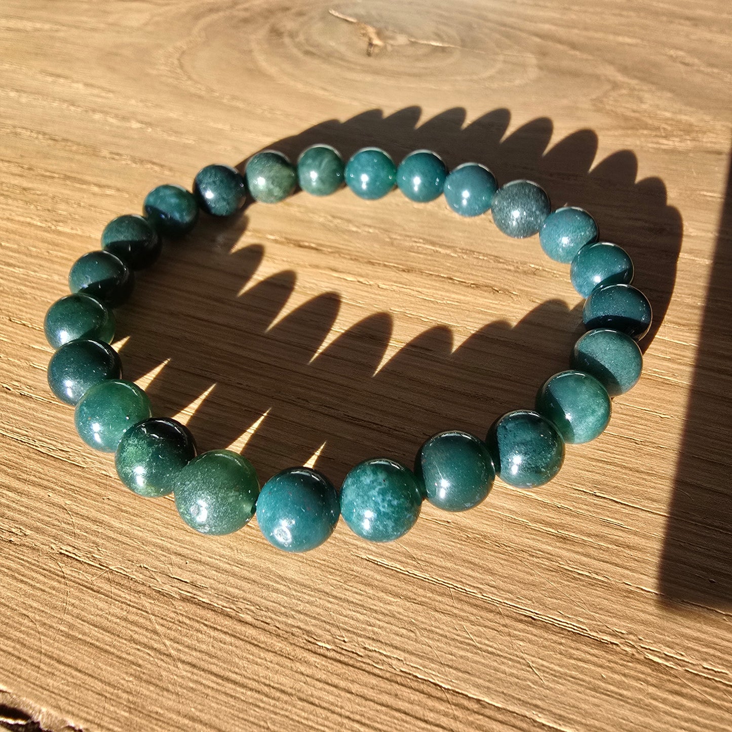 Mosagaat Kogelarmband · 8 mm · Elastiek