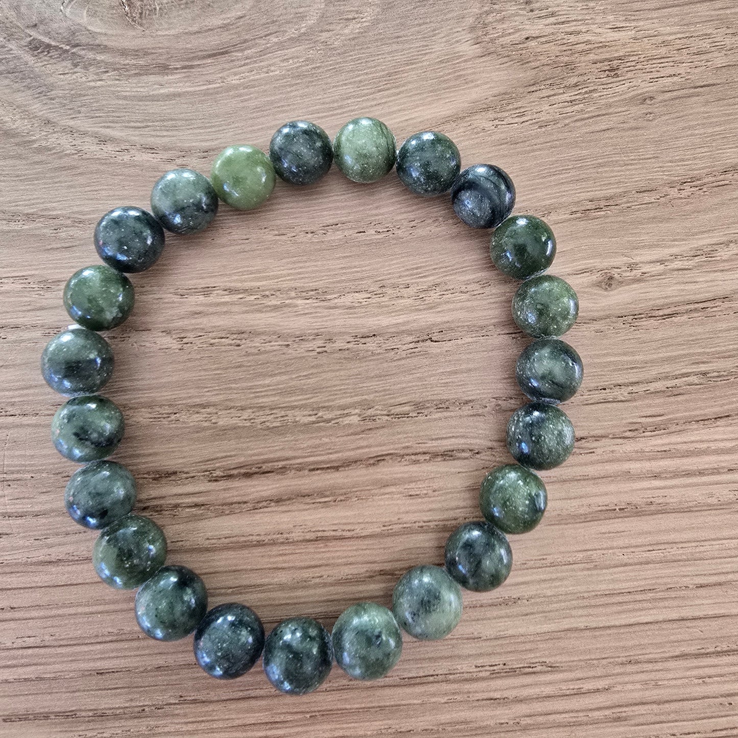 Serpentijn Kogelarmband · 8 mm · Elastiek