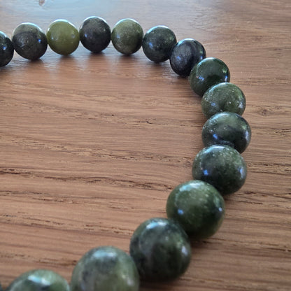 Serpentijn Kogelarmband · 8 mm · Elastiek