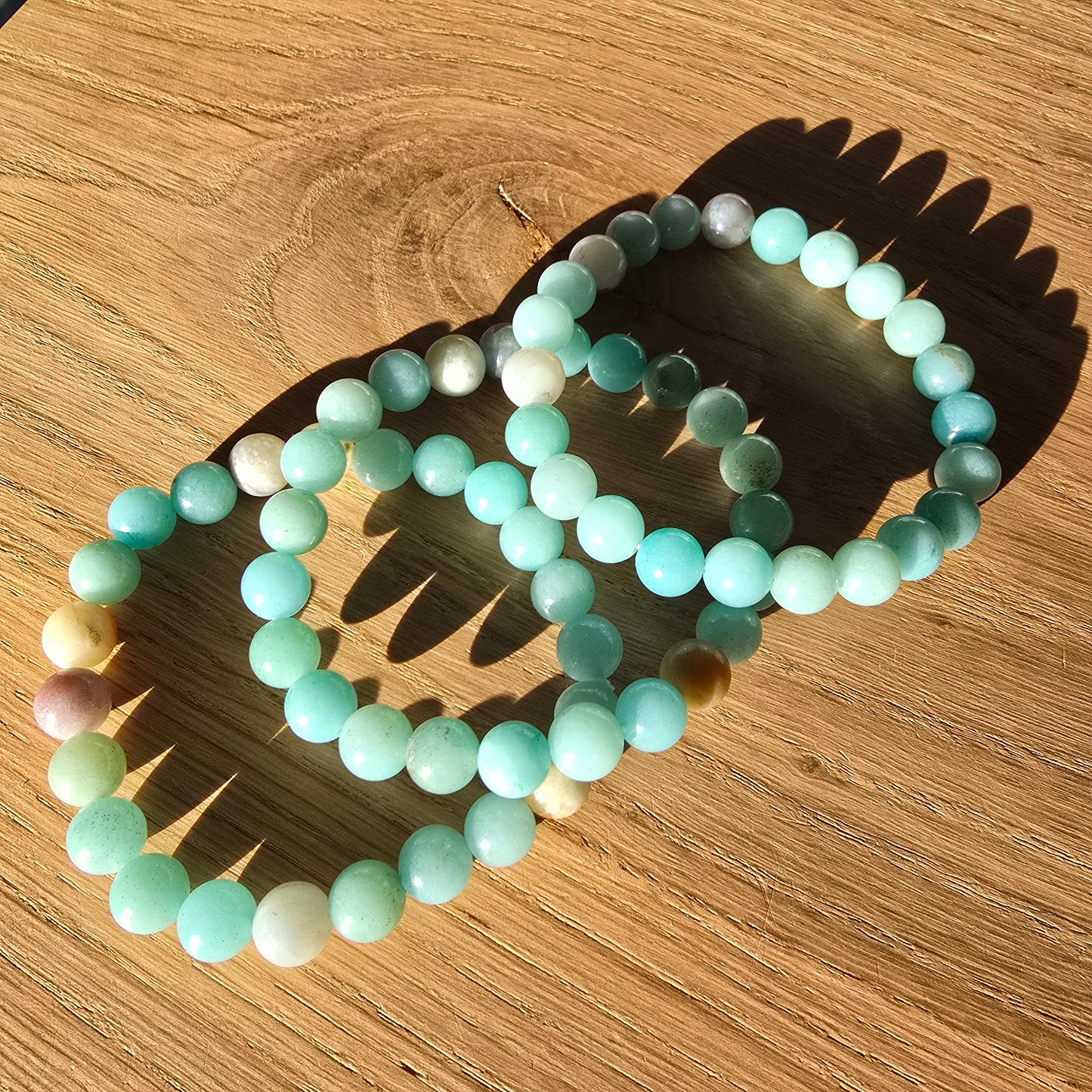 Amazoniet Kogelarmband · 8 mm · Elastiek