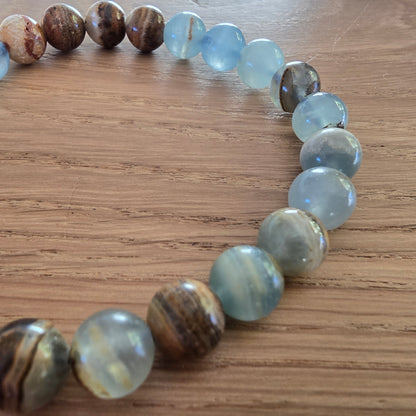 Blauwe Calciet Kogelarmband · 8 mm · Elastiek