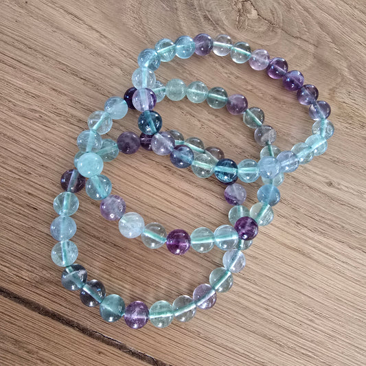 Fluoriet Kogelarmband · 8 mm · Elastiek