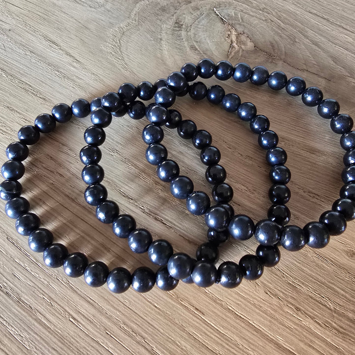 Shungiet Kogelarmband · 6 mm · Elastiek