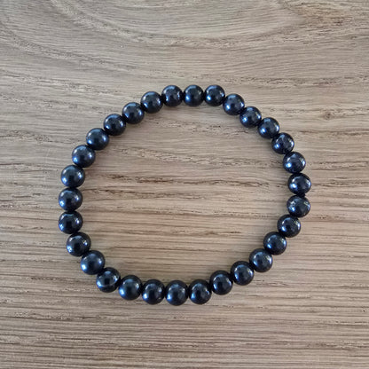 Shungiet Kogelarmband · 6 mm · Elastiek