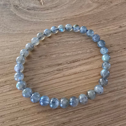 Labradoriet Kogelarmband · 6 mm · Elastiek