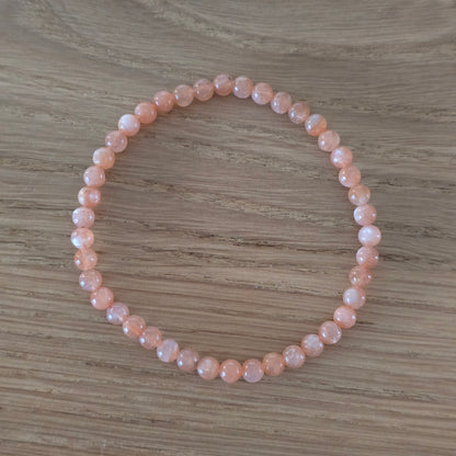 Zonnesteen Kogelarmband · 4 mm · Elastiek