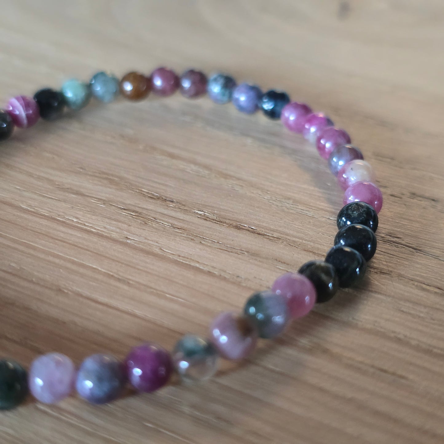 Toermalijn Kogelarmband · 4 mm · Elastiek