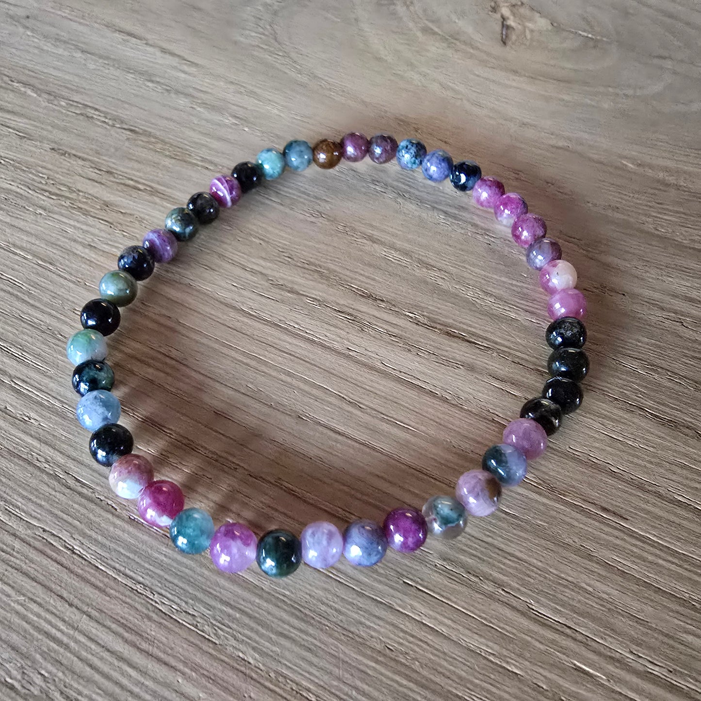 Toermalijn Kogelarmband · 4 mm · Elastiek