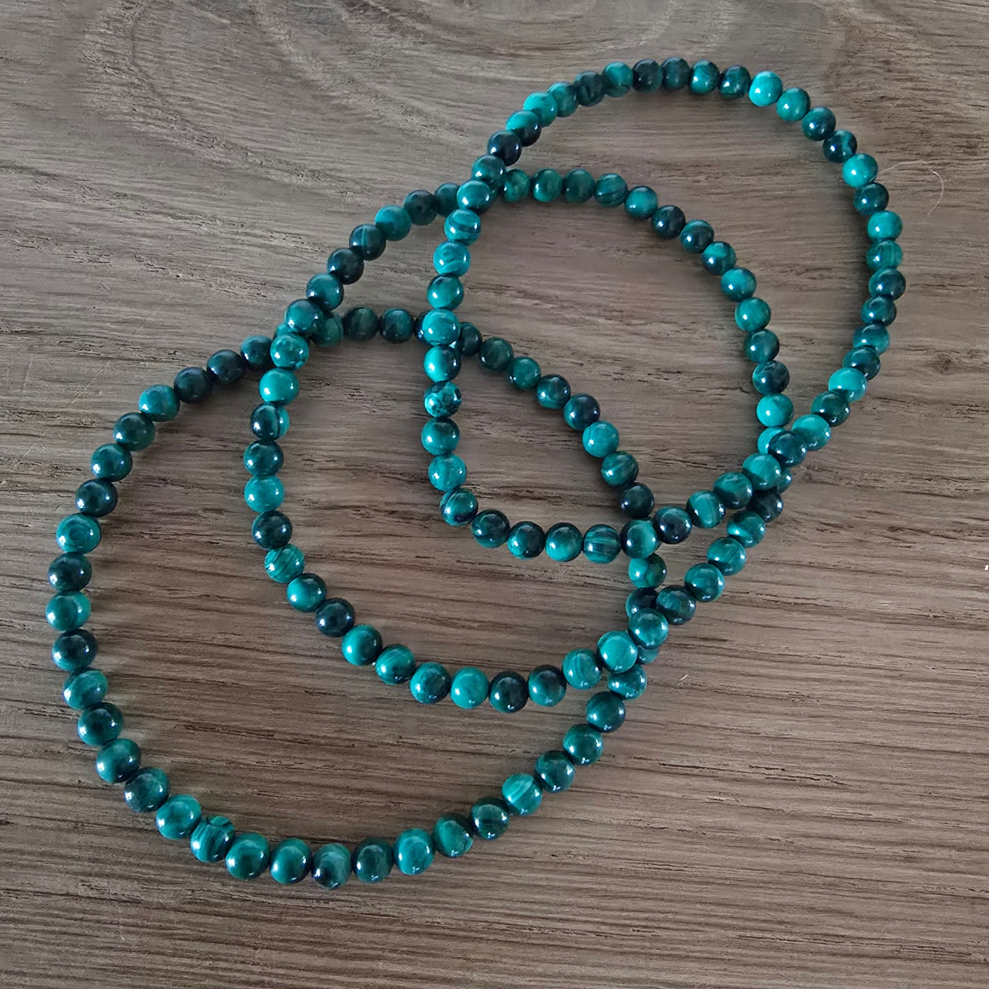 Malachiet Kogelarmband · 4 mm · Elastiek