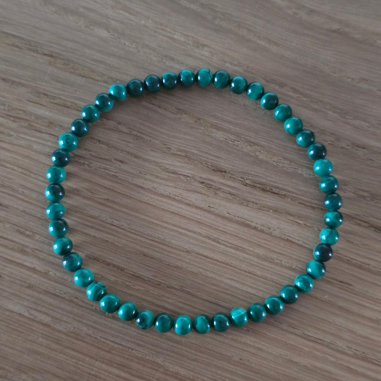 Malachiet Kogelarmband · 4 mm · Elastiek