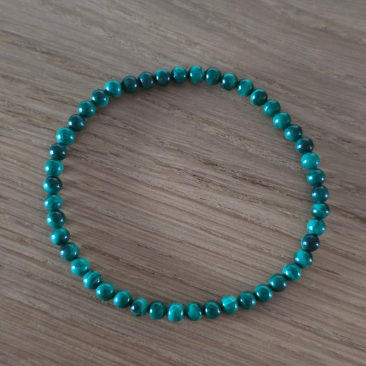 Malachiet Kogelarmband · 4 mm · Elastiek