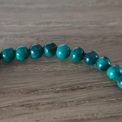 Malachiet Kogelarmband · 4 mm · Elastiek