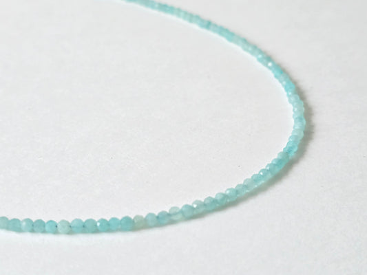 Amazoniet collier · 2 mm gefacetteerd · Sterling Zilver