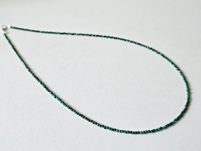 Malachiet collier · 2 mm gefacetteerd · Sterling Zilver