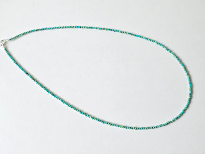 Turkoois collier · 2 mm gefacetteerd · Sterling Zilver