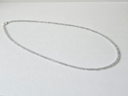 Labradoriet collier · 2 mm gefacetteerd · Sterling Zilver