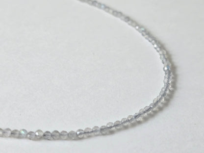 Labradoriet collier · 2 mm gefacetteerd · Sterling Zilver