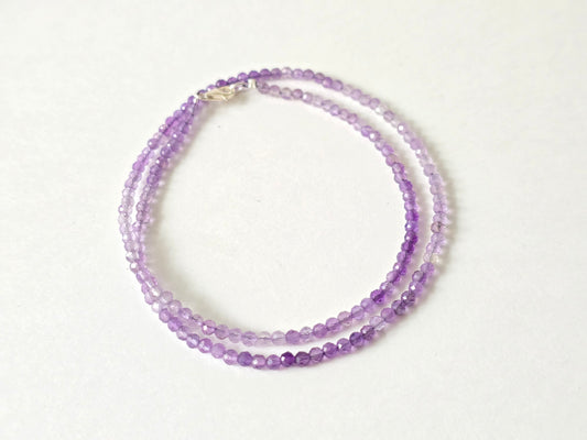 Amethist collier · 3 mm gefacetteerd · Sterling Zilver