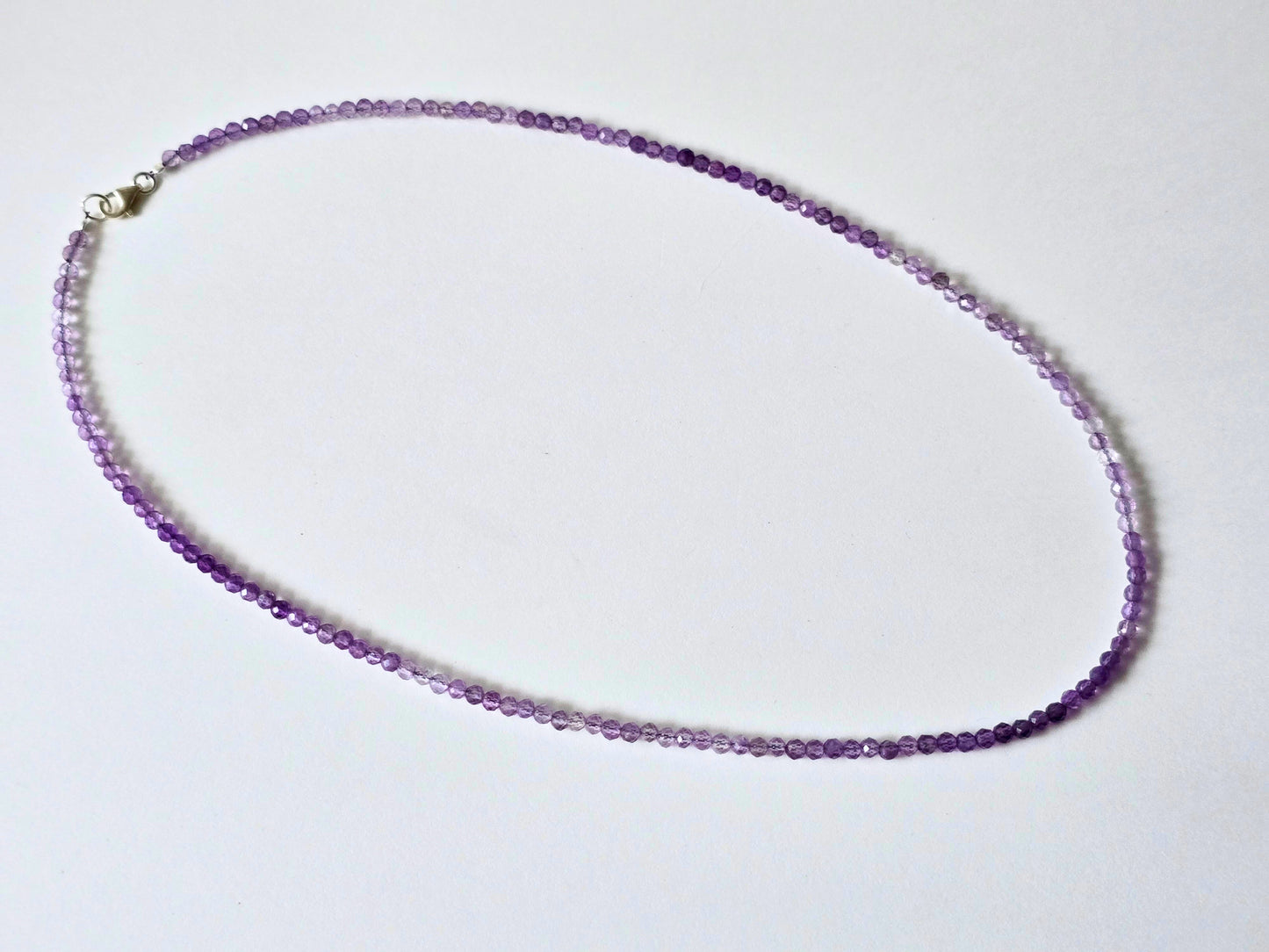 Amethist collier · 3 mm gefacetteerd · Sterling Zilver