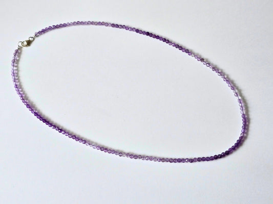 Amethist collier · 3 mm gefacetteerd · Sterling Zilver
