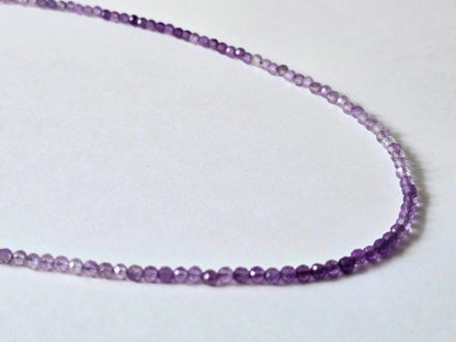 Amethist collier · 3 mm gefacetteerd · Sterling Zilver