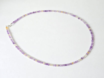 Ametrien collier · 3 mm gefacetteerd · Sterling Zilver