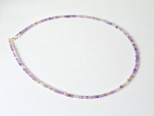 Ametrien collier · 3 mm gefacetteerd · Sterling Zilver