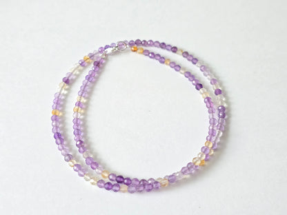 Ametrien collier · 3 mm gefacetteerd · Sterling Zilver