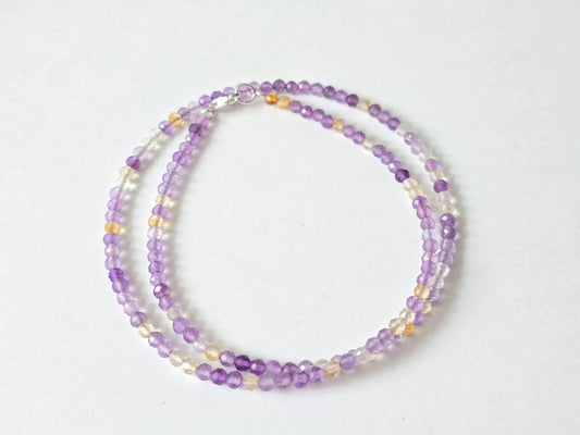 Ametrien collier · 3 mm gefacetteerd · Sterling Zilver