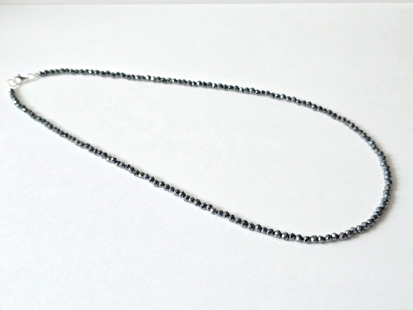 Hematiet collier · 3 mm gefacetteerd · Sterling Zilver